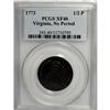 1773 1/2P Virginia Halfpenny, No Period XF40 PCGS