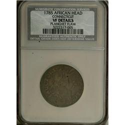 1785 COPPER Connecticut Copper, African Head VF20 CSN