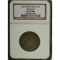 1787 COPPER Vermont Copper, BRITANNIA VF35 NGC