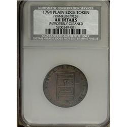 1794 TOKEN Franklin Press Token AU50 CSN