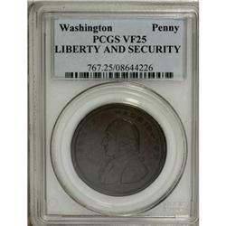 Undated PENNY Washington Liberty & Security Penny VF25