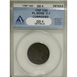 1797 1/2 C 1 Above 1, Plain Edge G4 ANACS