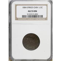 1804 1/2 C Spiked Chin AU55 NGC