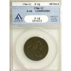 1794 1C Head of 1794, S-49, B-41, R.2 F15 ANACS