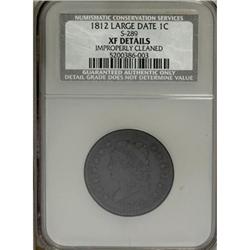 1812 1C Large Date, S-289, B-4, R.1 XF40 CSN