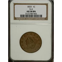 1833 1C AU58 NGC