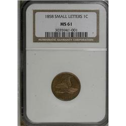 1858 1C Small Letters MS61 NGC