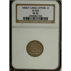 1858/7 1C VF35 NGC