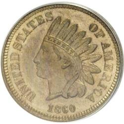 1860 1C Pointed Bust MS63 PCGS