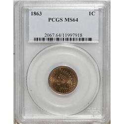 1863 1C MS64 PCGS