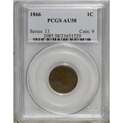 1866 1C AU58 PCGS