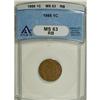 Image 1 : 1866 1C Red and Brown MS63 ANACS