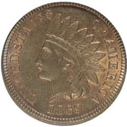 1869 1C Brown MS66 NGC