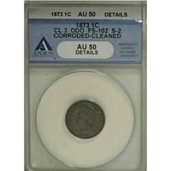 1873 1C Closed 3 AU50 ANACS