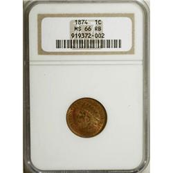 1874 1C Red and Brown MS66 NGC