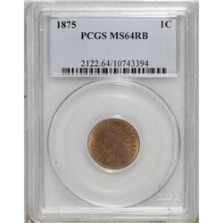 1875 1C Red and Brown MS64 PCGS