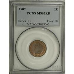 1907 1C Red and Brown MS65 PCGS