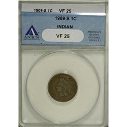 1909-S 1C VF25 ANACS
