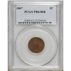 1867 1C Red and Brown PR63 PCGS