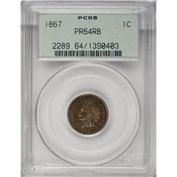 1867 1C Red and Brown PR64 PCGS
