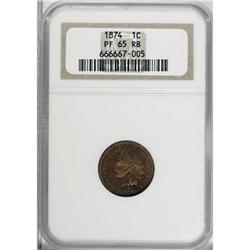1874 1C Red and Brown PR65 NGC