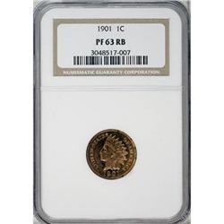 1901 1C Red and Brown PR63 NGC