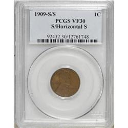1909-S 1C S Over Horizontal S VF30 PCGS