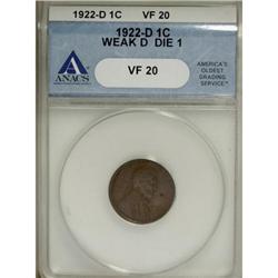 1922-D 1C VF20 ANACS