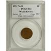 Image 1 : 1922 No D 1C Weak Reverse F12 PCGS