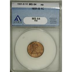 1931-S 1C Red and Brown MS64 ANACS