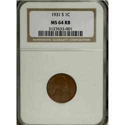 1931-S 1C Red and Brown MS64 NGC