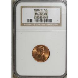 1950-S 1C Red MS67 NGC