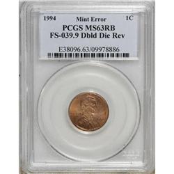 1994 1C Red MS63 PCGS