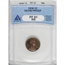 1936 1C Type One--Satin Finish Red and Brown PR61 ANACS