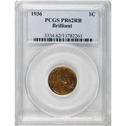 1936 1C Type Two--Brilliant Finish Red and Brown PR62 P