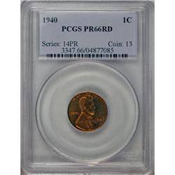 1940 1C Red PR66 PCGS