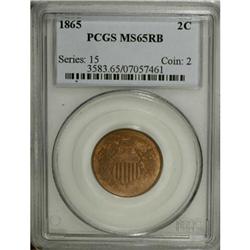 1865 2C Red and Brown MS65 PCGS