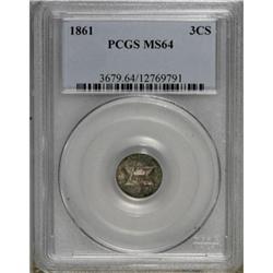 1861 3CS MS64 PCGS
