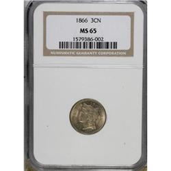 1866 3CN MS65 NGC