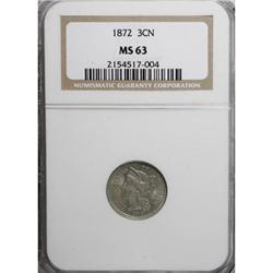1872 3CN MS63 NGC