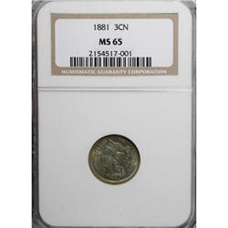 1881 3CN MS65 NGC