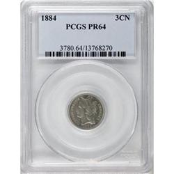 1884 3CN PR64 PCGS