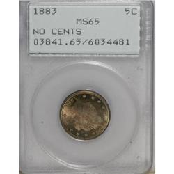1883 5C No Cents MS65 PCGS