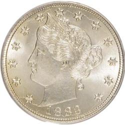 1883 5C No Cents MS66 PCGS