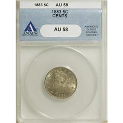 1883 5C With Cents AU58 ANACS