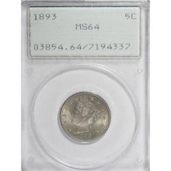 1893 5C MS64 PCGS