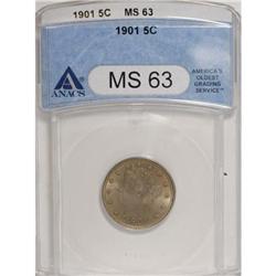 1901 5C MS63 ANACS