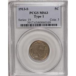 1913-S 5C Type One MS63 PCGS