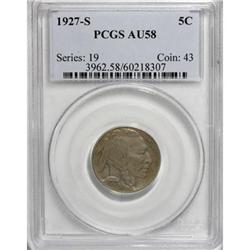 1927-S 5C AU58 PCGS