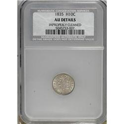 1835 H10C Large Date, Large 5C AU50 CSN
